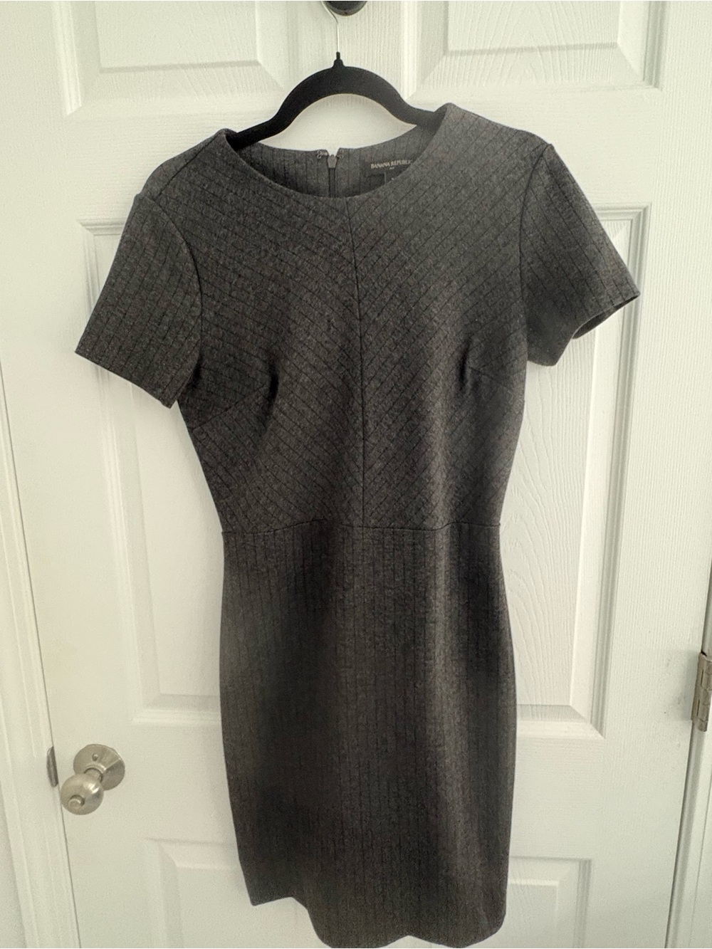 Banana Republic Charcoal Textured Sheath Dress